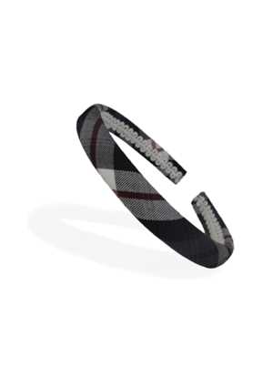 School Headband Grey/Red/White Check Thin